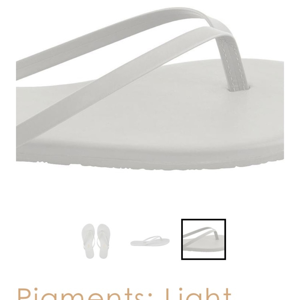 NWT Tkees white sandals with a small JAS monogram